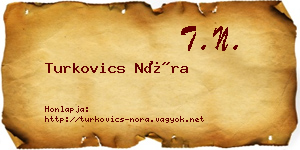 Turkovics Nóra névjegykártya