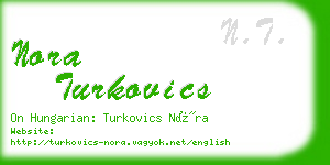 nora turkovics business card